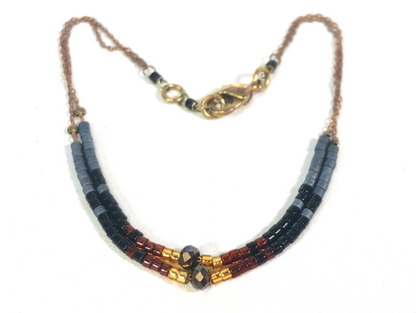 Seed Bead Bracelet on Delicate Chain - BL-G9