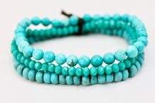 Load image into Gallery viewer, Turquoise and Crystal Stretch Luxury Stack Bracelet - BL-4007
