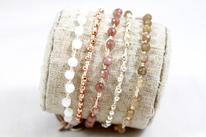Hand Knotted Convertible Crochet Bracelet or Necklace, Crystals and Stones Mix - WR5-Miranda
