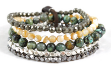 Load image into Gallery viewer, Semi Precious Stone Luxury Stack Bracelet - BL-Clover

