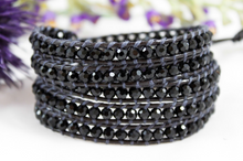 Load image into Gallery viewer, Berlin - Black Crystal Wrap Bracelet
