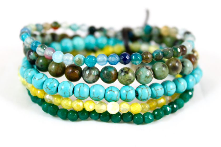 Semi Precious Stone Mix Luxury Stack Bracelet - BL-Nature