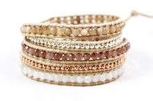 Load image into Gallery viewer, Miranda - Light Natural Leather Wrap Bracelet
