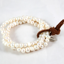 Load image into Gallery viewer, White Freshwater Pearl Cluster Bracelet - BL-PE
