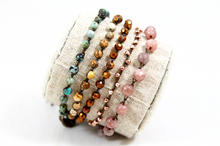 Load image into Gallery viewer, Hand Knotted Convertible Crochet Bracelet or Necklace, Crystals and Stones Mix - WR5-Dirt
