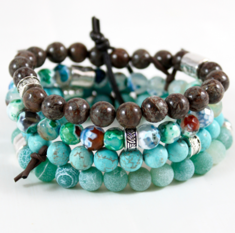 Chunky Stone Stack Bracelet - BL-M18