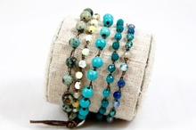 Load image into Gallery viewer, Hand Knotted Convertible Crochet Bracelet or Necklace, Stones Mix - WR5-Nature
