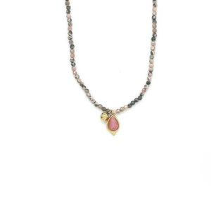 Short and Delicate Mini Tourmaline Necklace -French Flair Collection- N2-2187