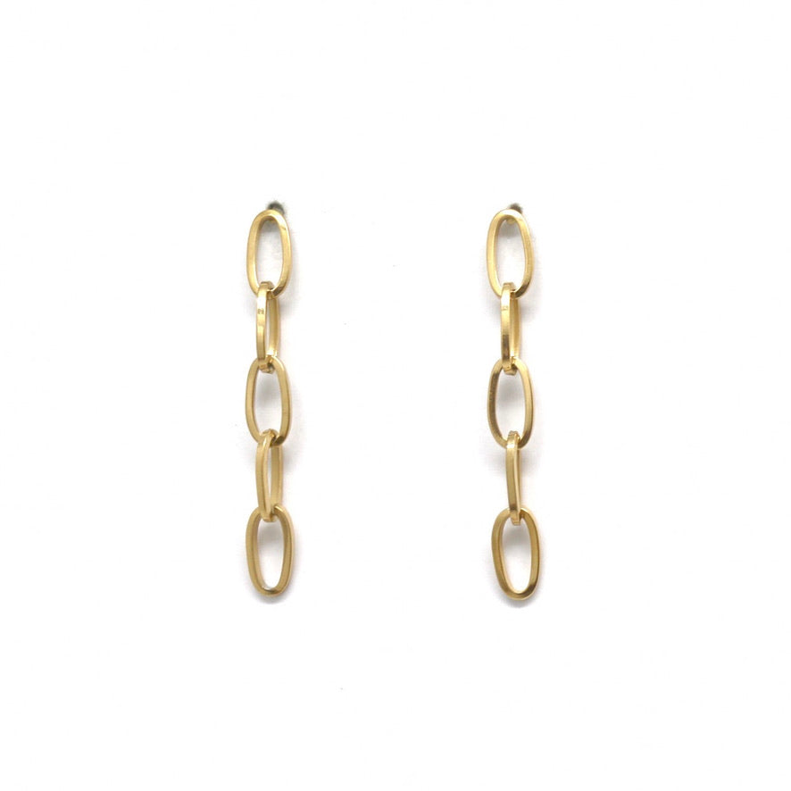 Simple 24K Gold Plate Chain Earrings -French Flair Collection- E4-086
