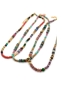 Semi Precious Stone Artsy Short Necklace -French Flair Collection- N2-2263