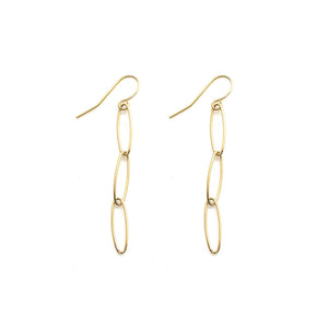 Delicate 24K Gold Plated Chain Dangle Earrings -French Flair Collection- E4-018