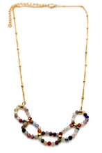 Load image into Gallery viewer, Semi Precious Stone Beaded Link Necklace -French Flair Collection- N2-2248
