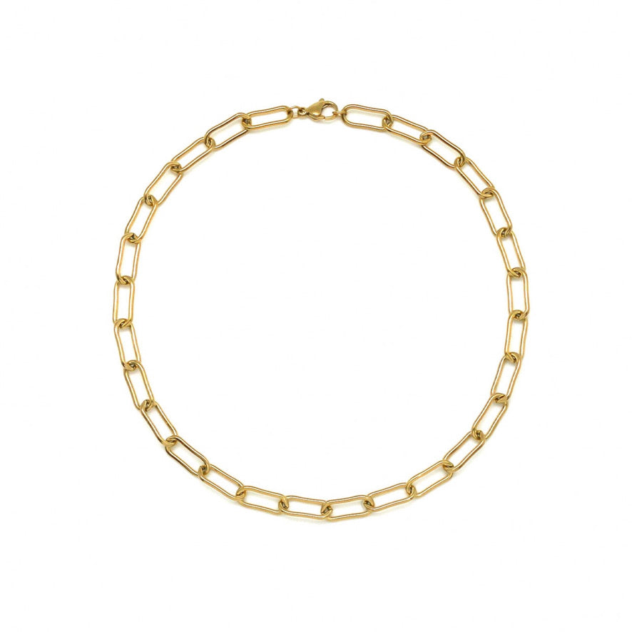 24K Gold Plate Short Chain Necklace -French Flair Collection- N2-2123
