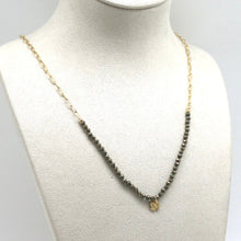 Load image into Gallery viewer, Pyrite Stone Convertible Necklace to Bracelet -French Flair Collection- B1-2058
