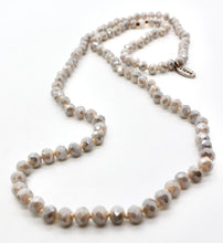 Load image into Gallery viewer, Long Plain White Crystal Necklace Hand Knotted - NL-CR
