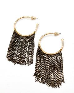 Simple Metal Tassel Earrings -French Flair Collection- E4-072