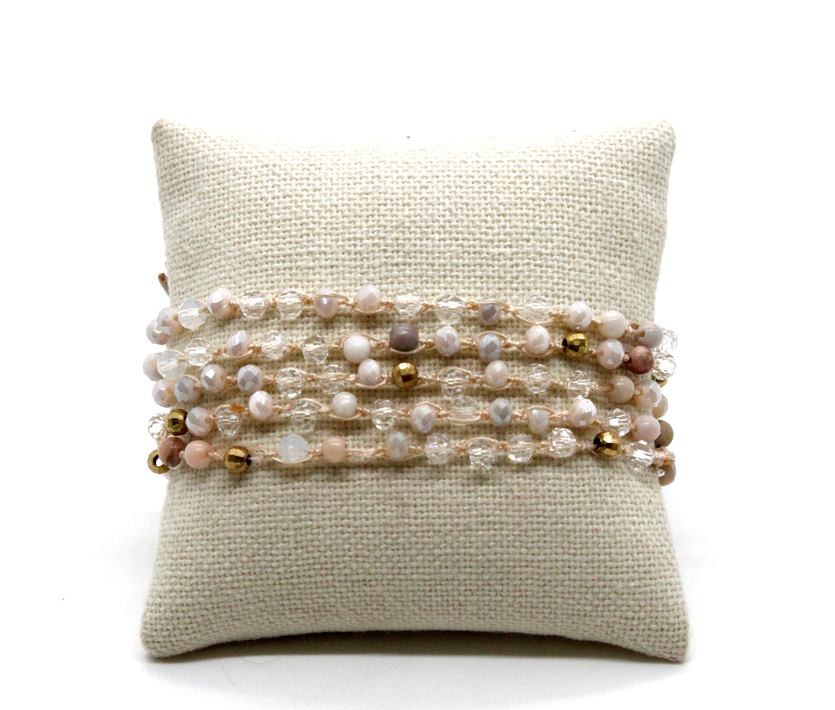 Hand Knotted Convertible Crochet Bracelet or Necklace, Crystals and Stones Mix - WR5-Darling