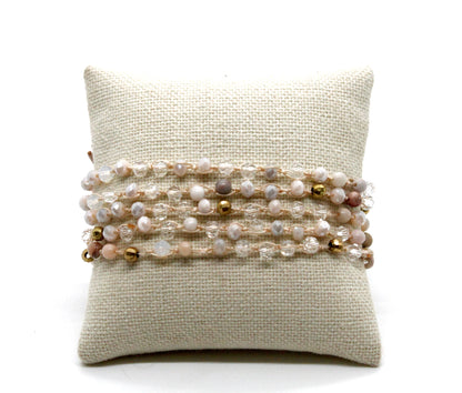 Hand Knotted Convertible Crochet Bracelet or Necklace, Crystals and Stones Mix - WR5-Darling