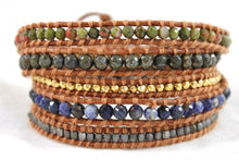 Load image into Gallery viewer, Mustang - Earth Tone Leather Wrap Bracelet
