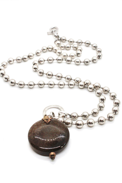 Semi Precious Stone Necklace to Wear Short or Long - N2-1004