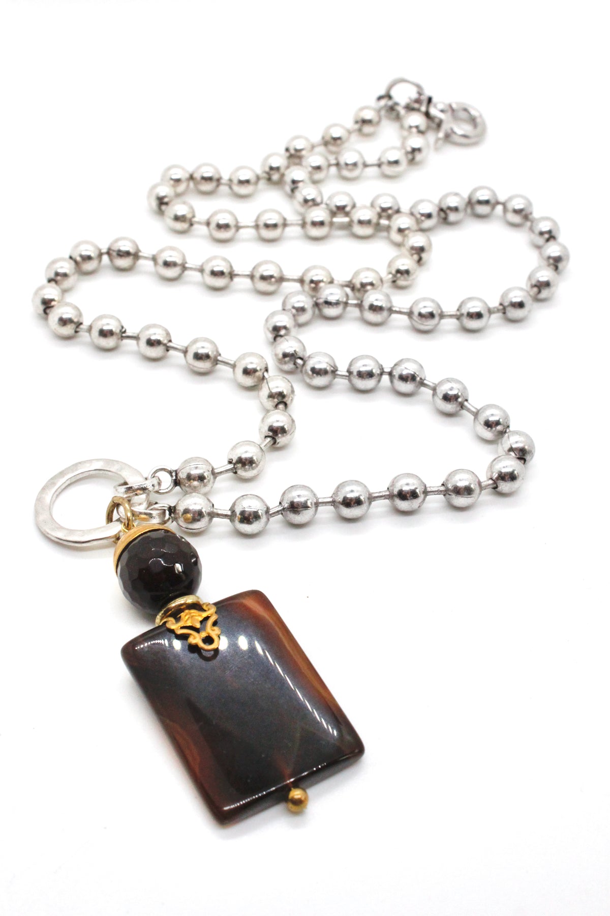 Semi Precious Stone Necklace to Wear Short or Long - N2-1006