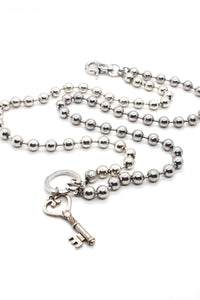 Silver Key Necklace to Wear Short or Long -The Classics Collection-N2-1008