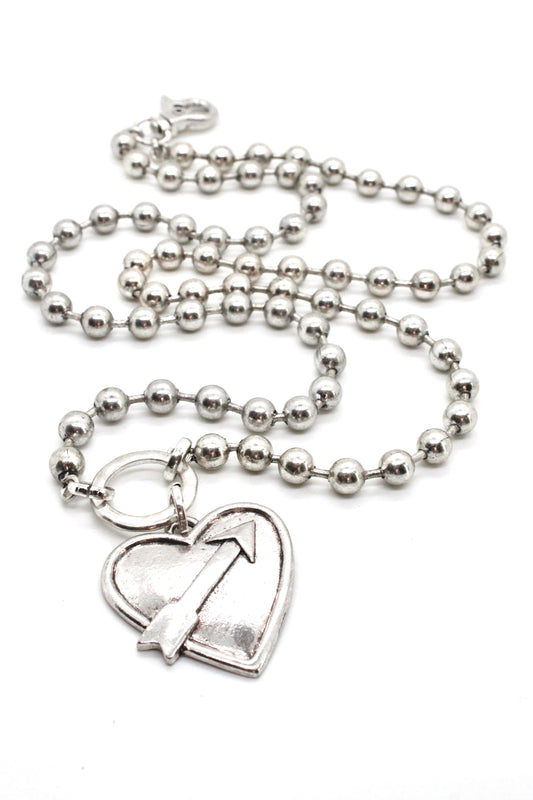 Silver Heart and Arrow to Wear Short or Long -The Classics Collection- N2-1012