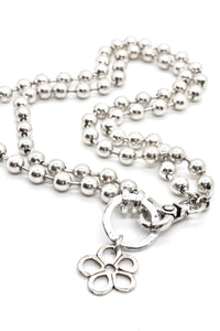 Small Silver Flower Necklace to Wear Short or Long -The Classics Collection- N2-1021