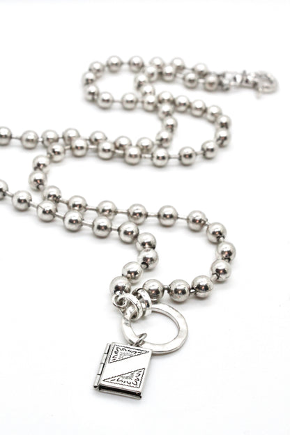 Small Book Locket Necklace to Wear Short or Long -The Classics Collection- N2-1025
