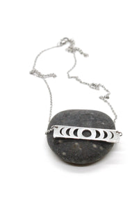 Moon Phases Necklace Silver Tone - Mini Collection- N1-010 silver