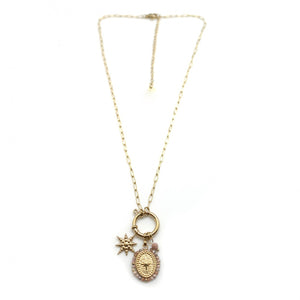 Delicate Pendant Chain Necklace 24K Gold Plate -French Flair Collection- N2-2006