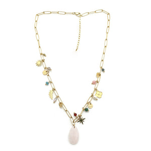 Large Quartz Drop with mini CHarm -French Flair Collection- N2-2018
