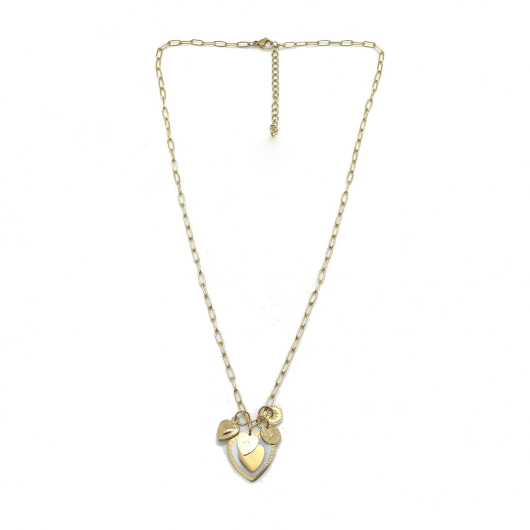 Short Heart Story Necklace -French Flair Collection- N2-2029