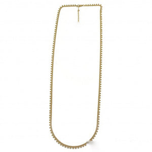 Long 24K Gold Plate Mini Ball Charm Chain Necklace -French Flair Collection- N2-2065