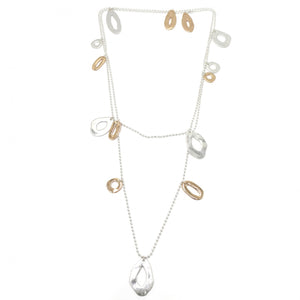 Two Tone Silver and Gold Wrap Necklace -French Flair Collection- N2-2075