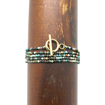 Mini African Turquoise Faceted Long Necklace or Bracelet -French Flair Collection- N2-2079