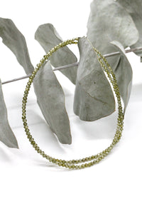 Mini Faceted Semi Precious Stone Necklace - Green Zircon - NS-002