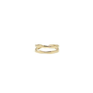 Double Band 24K Gold Plate Ring -French Flair Collection- R1-009