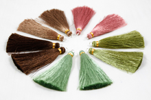 Load image into Gallery viewer, Pack of Long Silk Tassels from India - Long Shimmer
