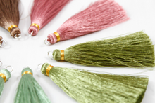 Load image into Gallery viewer, Pack of Long Silk Tassels from India - Long Shimmer
