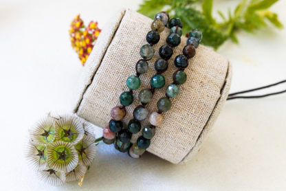 Hand Knotted Convertible Crochet Bracelet, Necklace, or Headband, Semi Precious Stones - WR-019