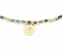 Load image into Gallery viewer, Evil Eye on Short African Turquoise Necklace -French Flair Collection- N2-2194
