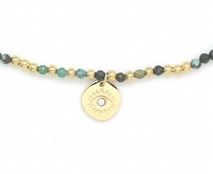 Evil Eye on Short African Turquoise Necklace -French Flair Collection- N2-2194