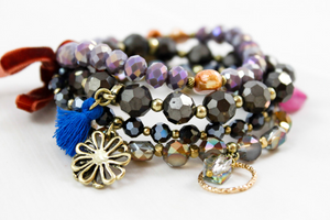 Purples Stretch Stack Bracelet -The Classics Collection- B1-787