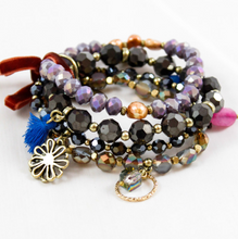 Load image into Gallery viewer, Purples Stretch Stack Bracelet -The Classics Collection- B1-787
