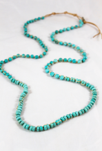 Load image into Gallery viewer, Hand Knotted Convertible Crochet Bracelet or Necklace, All Turquoise Stone - WR5-Athens
