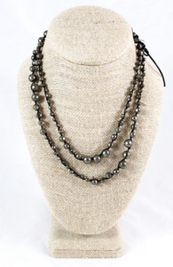 Hand Knotted Convertible Crochet Bracelet or Necklace, All Pyrite Stone - WR5-Brooklyn