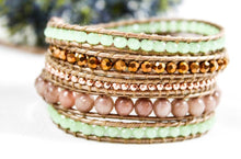 Load image into Gallery viewer, Caterpillar - Pastel Leather Wrap Bracelet
