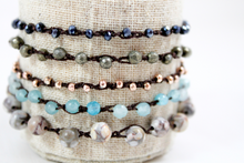 Load image into Gallery viewer, Hand Knotted Convertible Crochet Bracelet or Necklace, Crystals and Stones Mix - WR5-Comet
